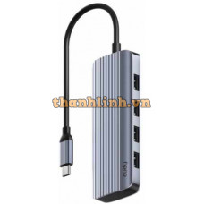 Bộ chia USB Type C sang 1 cổng HDMI và 5 cổng USB-A Cudy UH500