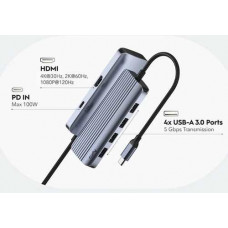 Cudy UH500 - 6-IN-1 USB-C Hub 4K HDMI  - Bộ chia USB Type C sang 1 cổng HDMI và 5 cổng USB-A