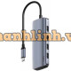 Bộ chia USB Type C sang 1 cổng HDMI và 5 cổng USB-A Cudy UH500