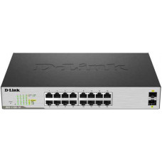 16 Port 10/100/1000Mbps + 2 SFP 1000Mbps Gigabit Smart Switch D-Link DGS-1100-18