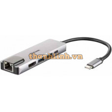 Thiết bị 5-in-1 USB-C Hub with HDMI/Ethernet and Power Delivery D-Link DUB-M520
