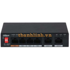 Thiết bị chuyển mạch 6 Port 100Mbps Desktop Switch with 4 POE Ports Dahua DH-PFS3006-4ET-60