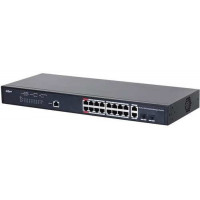 Switch PoE 16 port (hỗ trợ 2 cổng quang) All-Gigabit Layer 2+ managed. Dahua DH-PFS4218-16GT-230