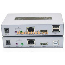 Hộp Nối Dài HDMI + USB KVM -> LAN 100m 4K DTECH DT-7051