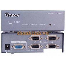 Bộ chia VGA 1 to 4 250MHz Dtech DT-7254