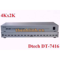 Bộ chia HDMI 1 ra 16 cổng hỗ trợ 4Kx2K 3D chính hãng Dtech DT-7416