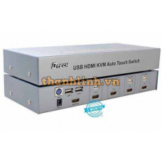 Bộ chuyển tín hiệu DTECH DT-8141 tự động 4 HDMI/USB/KMV ra 1 (Xám).
