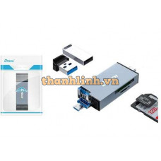 Đầu Đọc Thẻ Tích Hợp Cổng USB3.0 Giao Thức Kép Type-C + USB3.0 DTECH TB-2990