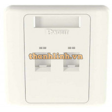 Mặt ổ cắm mạng có nắp che – shuttered faceplate Panduit – 2 cổng – NKFPL86F2SAW