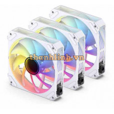 Bộ 3 Quạt JONSBO ZG-120W WHITE (3 in 1) (Ghép nối không dây)