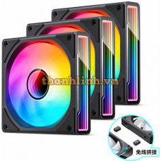Bộ 3 Quạt JONSBO ZK-120B (3 IN 1) BLACK infinity (Ghép Nối Không Dây)