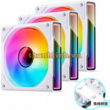 Bộ 3 Quạt JONSBO ZK-120W (3 IN 1) WHITE infinity ( Ghép Nối Không Dây)