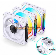 Bộ 3 Quạt JONSBO ZL-120WR (3 IN 1) WHITE infinity REVERSE (Ghép Nối Không Dây, Đào Chiều)