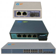 Thiết bị gộp switch + POE + Convert quang 4X 100Base-TX POE PSE+2X 100Base-TX RJ45+2X100Base-FX,dual fiber,20KM,SC G-Net G-PES-2FX2TX4TP-SC20S