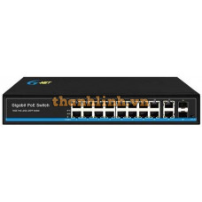 Switch mạng 16x1000-TX PoE PSE(2x90W PoE++)+2x1000-TX+2x1000-FX SFP, total :300W G-Net GX-PES-2GX2GT16GP-SFP