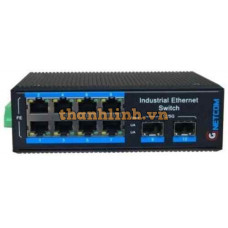 Bộ chuyển đổi quang PoE công nghiệp 10/100Mbps GNETCOM G-IES7108FE-2SFP