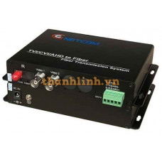 Bộ chuyển đổi Video quang 2 kênh GNETCOM HL-2V1D-20T/R 1080P RS485/PTZ