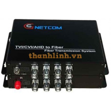 Bộ chuyển đổi Video quang 4 kênh GNETCOM HL-4V-20T/R 1080P