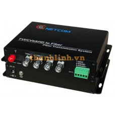 Bộ chuyển đổi Video quang 4 kênh GNETCOM HL-4V1D-20T/R 1080P RS485/PTZ