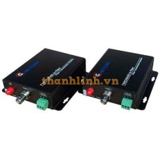 Bộ chuyển đổi Video quang 8 kênh GNETCOM HL-8V1D-20T/R 1080P RS485/PTZ