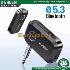 Thiết Bị Nhận Âm Thanh Bluetooth 5.3 Ugreen 90748, khoảng cách 15m, kết nối cùng lúc 2 điện thoại