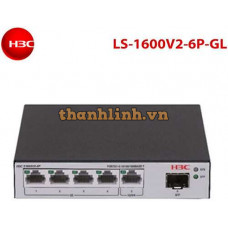 Bộ chia mạng H3C S1600V2-6P L2 với 5*10/100/1000BASE-T Ports and 1*100M/1G SFP Port, (AC) LS-1600V2-6P-GL