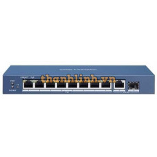 Switch POE GIGABIT 8 cổng PoE 1000M, 1 cổng uplink 1000M, 1 Cổng SFP 1000M Layer 2 Hikvision DS-3E0510P-E