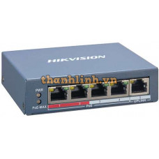 Switch PoE 5 ports quản lý qua cloud Hikvision DS-3E1105P-EI/M