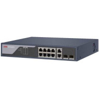 Thiết bị chuyển mạch 8 x 100M PoE port, 2 x 1000M combo port, 802.3af/at, PoE 123W Hikvision DS-3E1310P-E