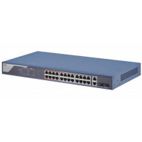 Thiết bị chuyển mạch 24 x 100M PoE port, 2 x 1000M combo port, 802.3af/at, PoE 370W Hikvision DS-3E1326P-E