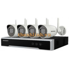 Trọn bộ 1 đầu ghi 4 kênh và 4 Camera IP WIFI hình trụ 4MP DS-2CV1041G1-IDW Hikvision NK44W0H