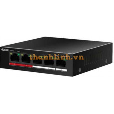 Bộ chia mạng 4 cổng PoE 100M 1 cổng uplink 100M 802.3af/at Công suất PoE 35W Hilook NS-0105P-35