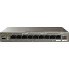 Switch mạng 10-Ports Gigabit Desktop PoE+ Switch with 8-PoE Ports and 1 GE &1SFP Uplink Port IP-Com G1110PF-8-102W V1.0