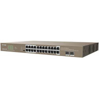 Switch mạng 24-Port Gigabit+2SFP Rackmount Switch with 24-Port PoE, Built-in Marvell chip IP-Com G1126P-24-410W