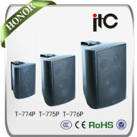 Loa cột 4"+1.5" Two way wall mount speaker, 15W, 100V, ABS body, metal grille, metal bracket, blackITC T-774