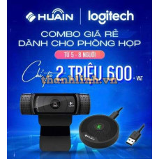 Combo phòng họp giá rẻ: Webcam Logitech C920e + Microphone Huain HY-H100