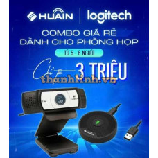 Combo phòng họp giá rẻ: Webcam Logitech C930E + Microphone Huain HY-H100