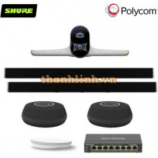 Bộ thiết bị hội nghị LargeP2 (Poly Studio E70, Shure Stem Wall, Table, Hub và Switch POE)