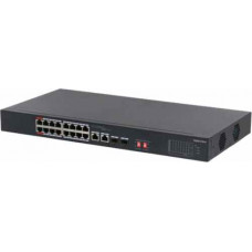 Switch PoE 16 port (hỗ trợ 2 cổng Uplink 1G + 2 cổng quang) unmanaged. Kabe Vision KX-SW1618F-135