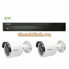 Bộ KIT đầu ghi và camera IP KBVision KIT 2 Gồm KX-A2111N2 - 2cái + KX-A8104PN2 - 1cái