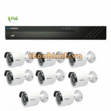 Bộ KIT đầu ghi và camera IP KBVision KIT 8 Gồm KX-A2111N2 - 8cái + KX-A8108PN2 - 1cái