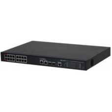 Switch PoE 20 port, có 16 port PoE và 4 port uplink All-Gigabit managed. KBVision KX-CSW16-2F2G-240