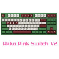 Bàn phím cơ Akko 3087 v2 DS Matcha Red Bean (Akko Pink Switch V2)