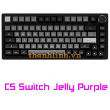 Bàn phím cơ không dây Akko PC75B Plus Black & Silver (Akko CS Switch - Jelly Purple) (Đen)