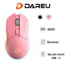 Chuột gaming wireless DareU EM901 (Hồng)