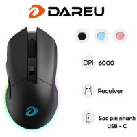 Chuột gaming không dây DareU EM901X RGB (Đen)