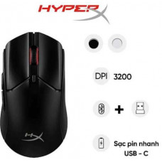 Chuột gaming không dây HYPERX PULSEFIRE HASTE II WIRELESS - Đen (6N0B0AA)