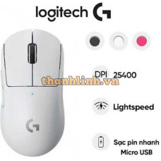 Chuột gaming không dây Logitech G Pro X - SuperLight (Trắng)