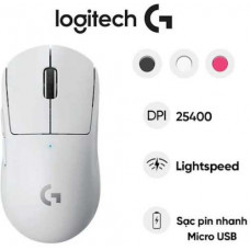 Chuột gaming không dây Logitech G Pro X - SuperLight (Trắng)