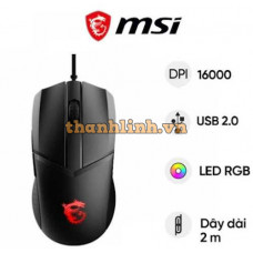 Chuột gaming có dây MSI Clutch GM41 Lightweight V2 (màu đen) (S12-0400D20-C54)